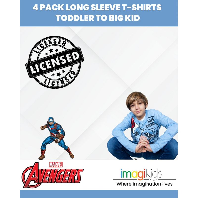 Marvel Spiderman 4 Pack Long Sleeve Graphic T-Shirts, 3 of 9