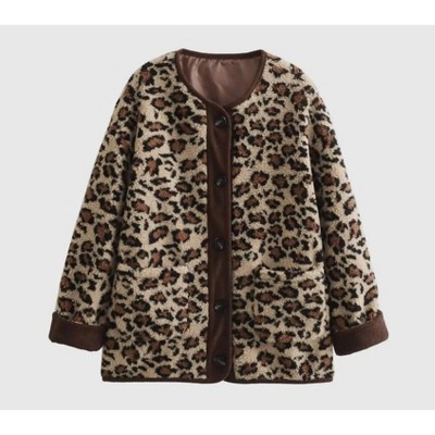 Women's Leopard Fleece Jacket - MapCie
