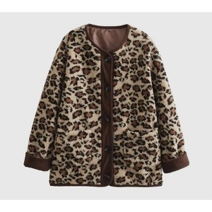 Women's Leopard Fleece Jacket - MapCie - 1 of 3