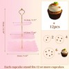 Unique Bargains 3 Tier Dessert Cupcake Stand Square with Tiered Serving Tray for Donuts Fruits Pink Gold Tone - 2 of 4