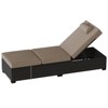 Reclining Patio Lounge Chairs Set of 2, Brown Wicker with Blue Cushions for Outdoor, Poolside, Indoor Use - 3 of 3
