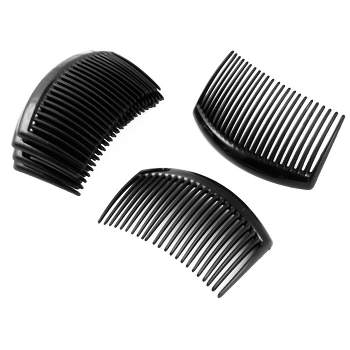 Unique Bargains Women's Plastic Handmade 23 Tooth DIY Jewelry Accessories Hair Combs Black 8 Pcs