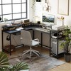 L Gaming Desk, 68" Home Office Desk with File Drawer & Power Outlet - 2 of 4