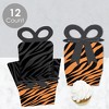 Big Dot of Happiness Tiger Print - Square Favor Gift Boxes - Jungle Party Bow Boxes - Set of 12 - 3 of 4