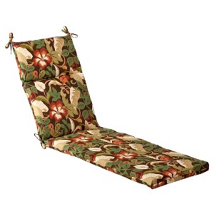 Outdoor Chaise Lounge Cushion - Brown/Green Floral