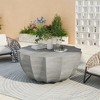 Outdoor&Indoor Coffee Table Cocktail Table Center Table Accent Table, Waterproof Durable MgO Cement Design, No Assembly Needed- ModernLuxe - 2 of 4
