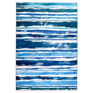 Homefires Sapphire Stripes Rug – 5' x 7' Indoor Area Rug with Blue Gradient Pattern, Stylish Accent for Living Spaces - 1 of 3