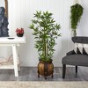 Nearly Natural 4.5-ft Bamboo Palm Artificial Tree in Decorative Planter - 3 of 4