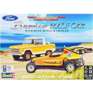 Level 5 Model Kit Ford Bronco Half Cab with Dune Buggy and Flatbed Trailer 1/25 Scale Model by Revell - 1 of 4