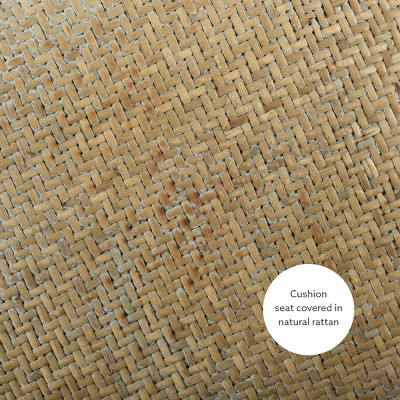 Rae Rattan 25" Backless Beige Wood Counter Stool