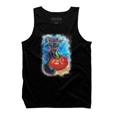 Men's Design By Humans halloween. the witch cat By POLINART Tank Top
