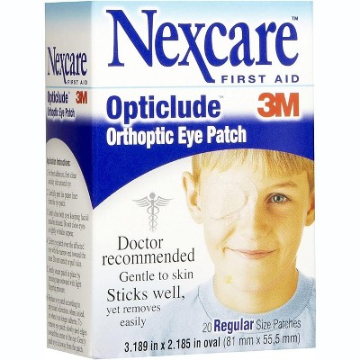 Nexcare Opticlude Eyepatch, Regular Size, Contoured for Fit, Brown, 20 Count (Pack of 3)
