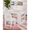 Kids Art desk, Large Kids Craft desk with 2 Chairs, Multi-Functional Art Desk with Storage Shelves for Children Room, Kindergarten, Playroom,School - 2 of 4