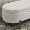 Kumasinova 46x17x16" Oval Foam Top End of Bed Bench with Storage for Bedroom,Sturdy Rubber Wood Leg Storage Ottoman Bench,250lbs Max - 4 of 4