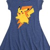 Girls' - Pokémon - Pikachu Bolt Fit & Flair Cap Sleeve Dress - 2 of 3