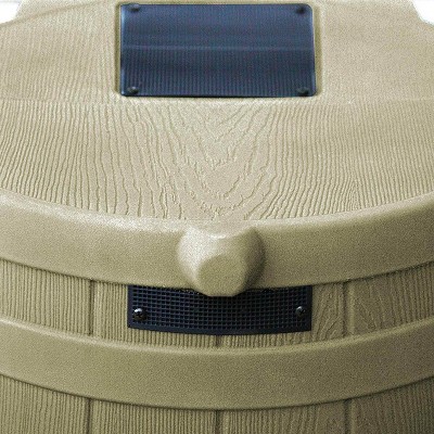 Khaki 50-Gallon Plastic Rain Barrel with Brass Spigot