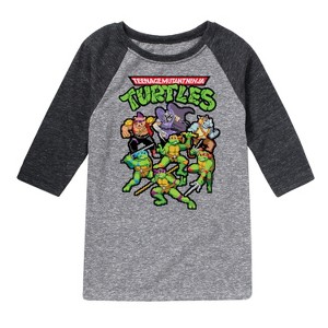 Boys' - Teenage Mutant Ninja Turtles - Pixel Gaming Group Raglan Graphic T-Shirt - 1 of 4
