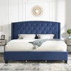 Queen Size Upholstered Platform Bed with Nail Head Trim - 4 of 4