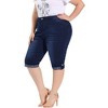 Agnes Orinda Women's Plus Size Mid-Rise Curvy Skinny Stretch Denim Jean Capri - 2 of 4