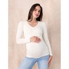Women's V-Neck Side-Ruched Maternity Long Sleeve Tee | Motherhood Maternity - 4 of 4