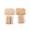 Humble Crew 2pc Kids' Stool Set Natural Wood: SL143, Wood Grain Design, Armless Chairs, Spot Clean, 90-Day Warranty - 3 of 4