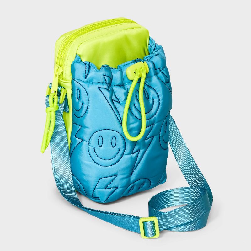 Boys&#39; Water Bottle Crossbody Bag with Quilted Icons - Cat &#38; Jack&#8482; Lime/Aqua, 3 of 6