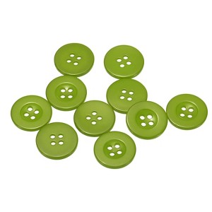 Unique Bargains Resin Craft DIY Round Flat 4-Hole Replacement Sewing Buttons 10 Pcs - 1 of 4