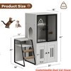 All-in-One Cat Litter Box Furniture Enclosure w/ Hammock & Scratching Posts, Magnetic Door Cat Toilet, Wooden Dual Hidden Litter Box - 3 of 4