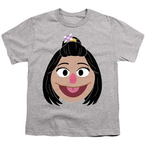 Sesame Street Jiyoung Face Kids T Shirt For Youth  Athletic Heather  Large - 1 of 4