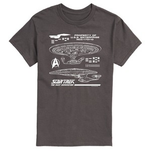 Men's - Star Trek - Next Gen Schematic Short Sleeve Graphic T-Shirt - 1 of 4