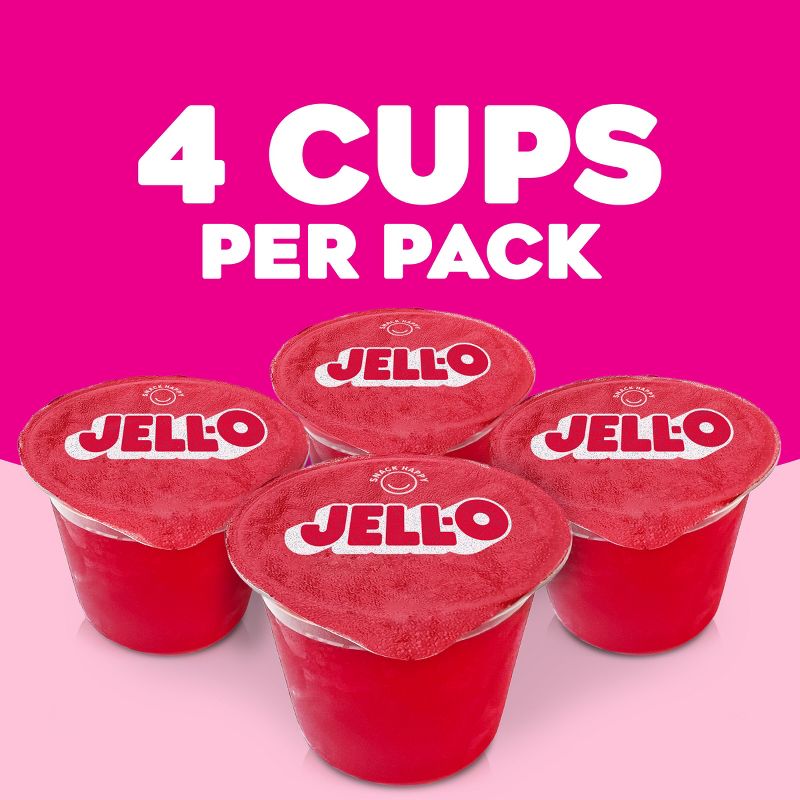 Jell-O Original Strawberry Jello Cups Gelatin Snack - 13.5oz/4ct, 4 of 14