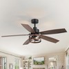 Airsurfer 52" Matte Black Ceiling Fan with LED Light & Remote, 5 Blades, 6-Speed Reversible Motor, Downrod Mount - 2 of 4