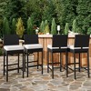 Garvee Patio Wicker Barstools With Cushions, Outdoor Wicker Bar Stools Set of 2, Rattan Bar Height Stool Set Armless for Backyard, Poolside - 3 of 4