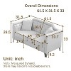 NicBex 61.5 Inch Chenille Pull Buckle Design Loveseat Sofa with 2 Throw Pillows for Living Room,Apartment,Bedroom - 3 of 4