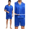 INSPIRE CHIC Men's Satin Sleepwear Short Sleeve Nightwear Shorts Summer Pajamas Set 2 Pieces - 4 of 4
