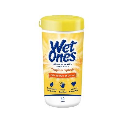 Wet Ones Antibacterial Hand Wipes Canister - Tropical Splash - 40ct