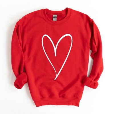 Simply Sage Market Women's Graphic Sweatshirt Hand Drawn Heart - L ...