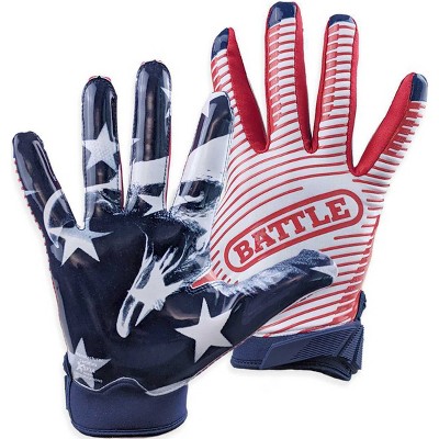 Battle Sports Adult Gradient Doom 1.0 Football Gloves - Red/White/Blue Sz  XL