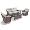 Belord 5 Pieces Patio Furniture Set with 5" Thick Cushions, Wicker Patio Set with Swivel Gliding Rocker Chairs, Sofa, Coffee Table and Accent Table - 4 of 4