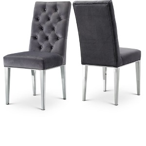 Meridian Furniture,Juno Velvet Dining Chair, Set of 2 - 1 of 4