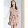 Allegra K Women's Peter Pan Collar Long Sleeve Half Placket Floral Dresses - 2 of 4