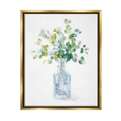Stupell Industries Flower Jar Still Life Green Blue Painting