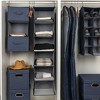 Household Essentials Set of 2 Collapsible Cotton Blend Cube Storage Drawer with Handle Denim - 4 of 4