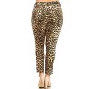 Women's Plus Size Printed Cheetah Pants - White Mark - 3 of 3