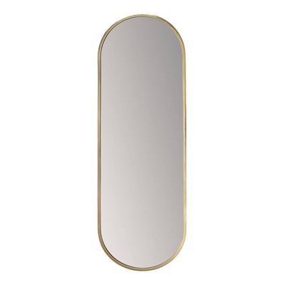Brewster Penelope Gold Oval Linear Wall Mirror : 60" Modern Metal Frame, No Assembly Required