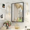 Apmir H Rectangular High-Strength Tempered Glass and Aluminum Alloy Framed French Cleat Mounted Wall Decor Bathroom Vanity Mirror in Matte Black - 2 of 4
