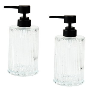 Cameo Soap/Lotion Dispenser with Rust Proof Stainless Steel Pump, Non-Slip Protective Silicone Feet, Heavy Duty Glass - 1 of 4