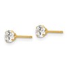 Black Bow Jewelry Kids 4mm Round Cubic Zirconia Stud Earrings in 14k Yellow Gold - 2 of 4