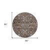 Dark Brown Brown And Taupe Oriental Washable Indoor Outdoor Area Rug - 3 of 4