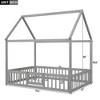 CAVINAS Full Size Wood Montessori Bed,Modern Integral Constructed Floor Bed with Super High Security Barrier and Door,Toddler Bed for Bedroom - 3 of 4